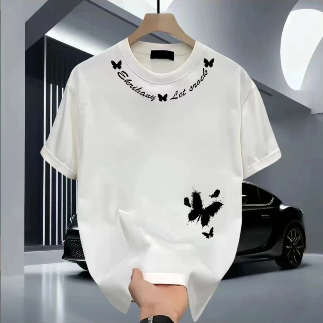 2025痞帅重磅短袖T恤青年男女百搭款夏季ins潮牌街头宽松圆领上衣