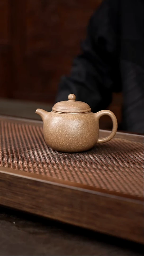 茶壶紫砂芝麻绿匏尊 小