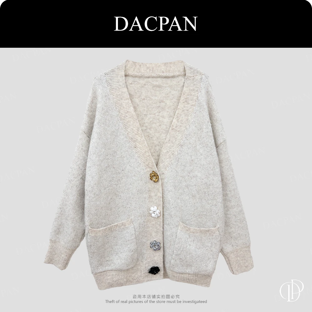 DACPAN-“星落金花”重工亮片羊毛 毛衣外套 2025/盼·PP 1186