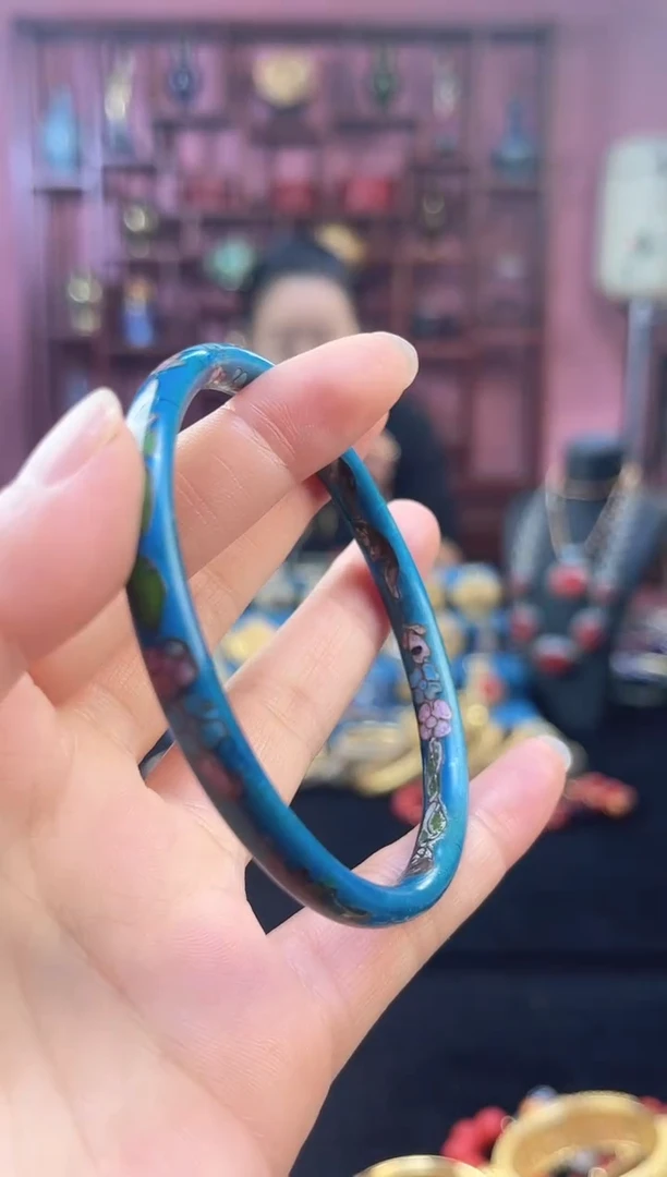 非遗 景泰蓝棍镯 56-60 蓝色