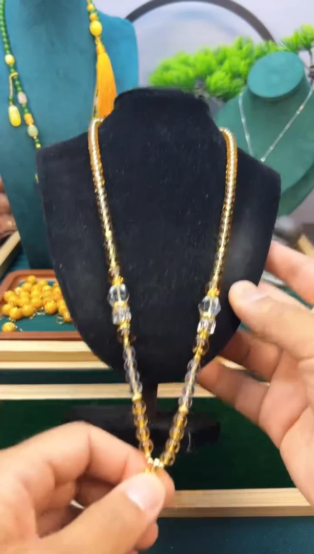 14K金镶嵌颈饰水晶X16