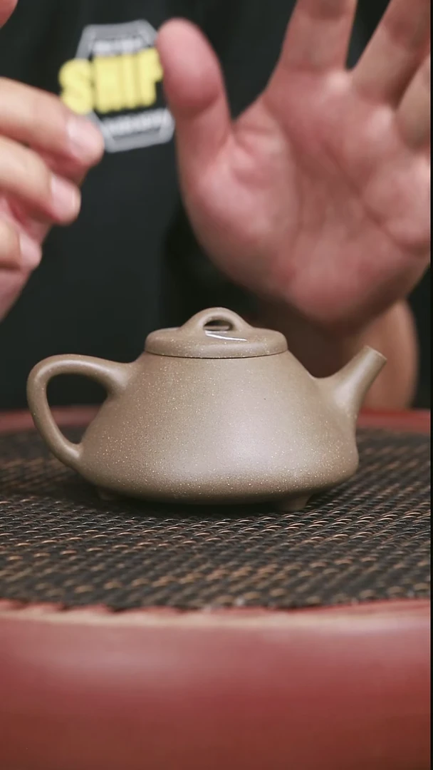 茶壶紫砂5号蟹壳青子冶石瓢200CC微瑕