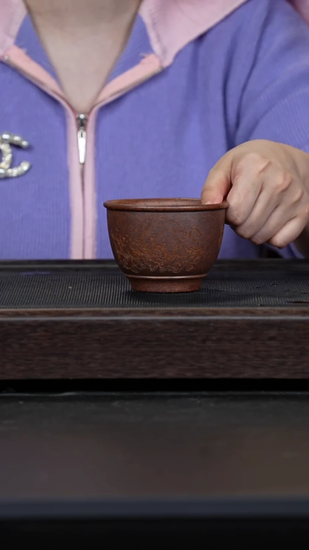 【闪购商品】紫砂茶壶枣木柴烧婴戏图碗杯