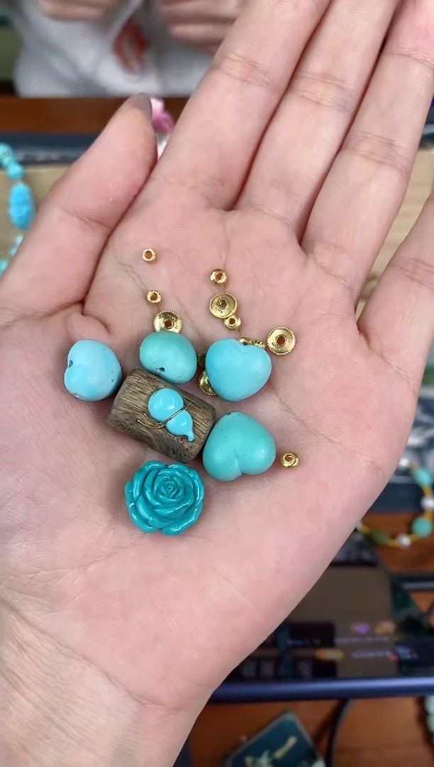 【闪购商品】绿松石珠宝奇石18K金镶嵌1