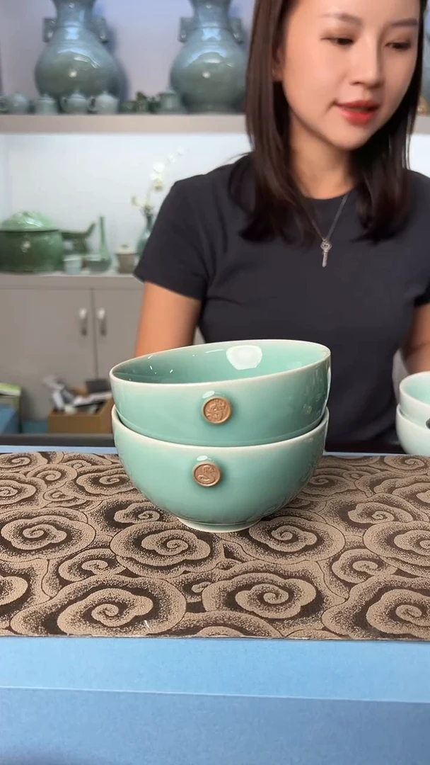 龙泉云间青瓷小米茶器