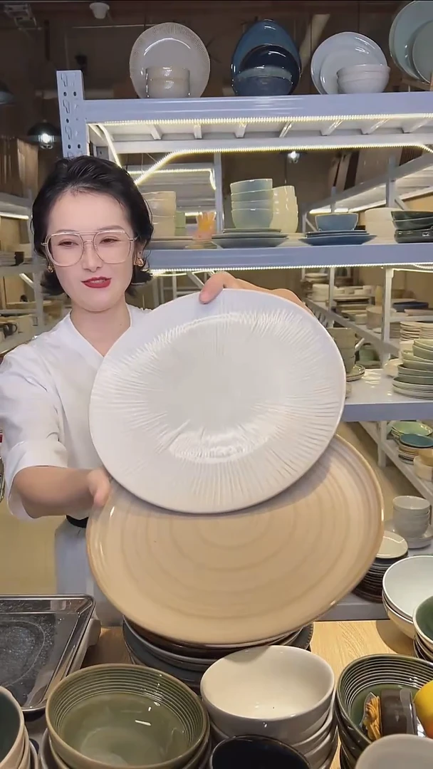 瓷129（大盘鸡）外贸尾货高温釉下彩陶瓷餐具默认微瑕
