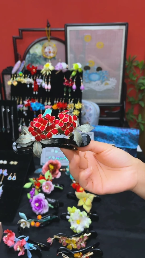 刺绣?***奶非遗手工绒花饰品