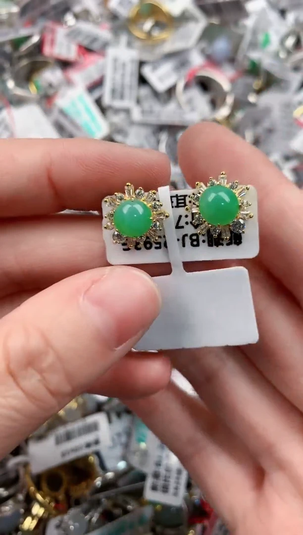 银S925镶嵌戒指翡翠555       1