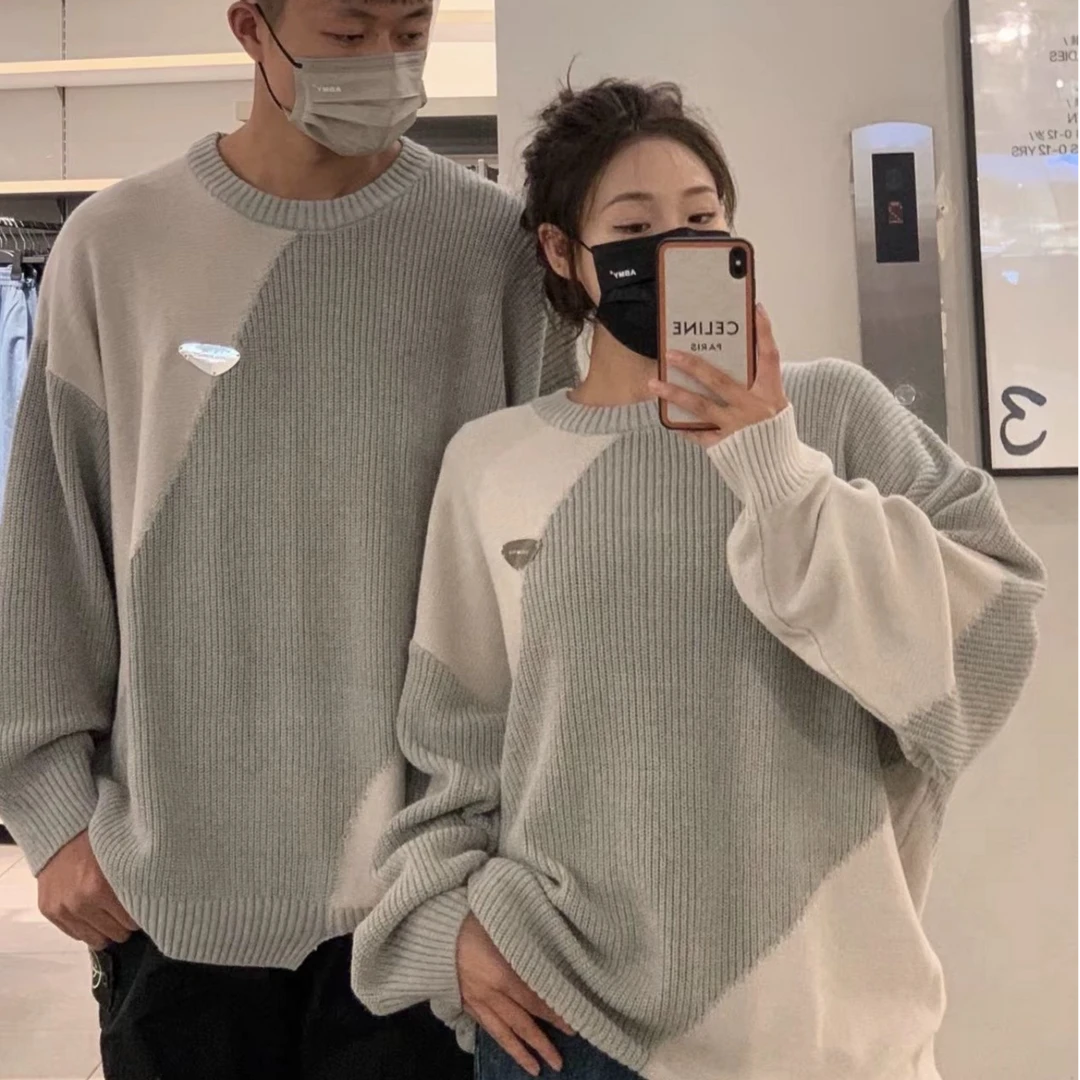 PC拼接针织款毛衣