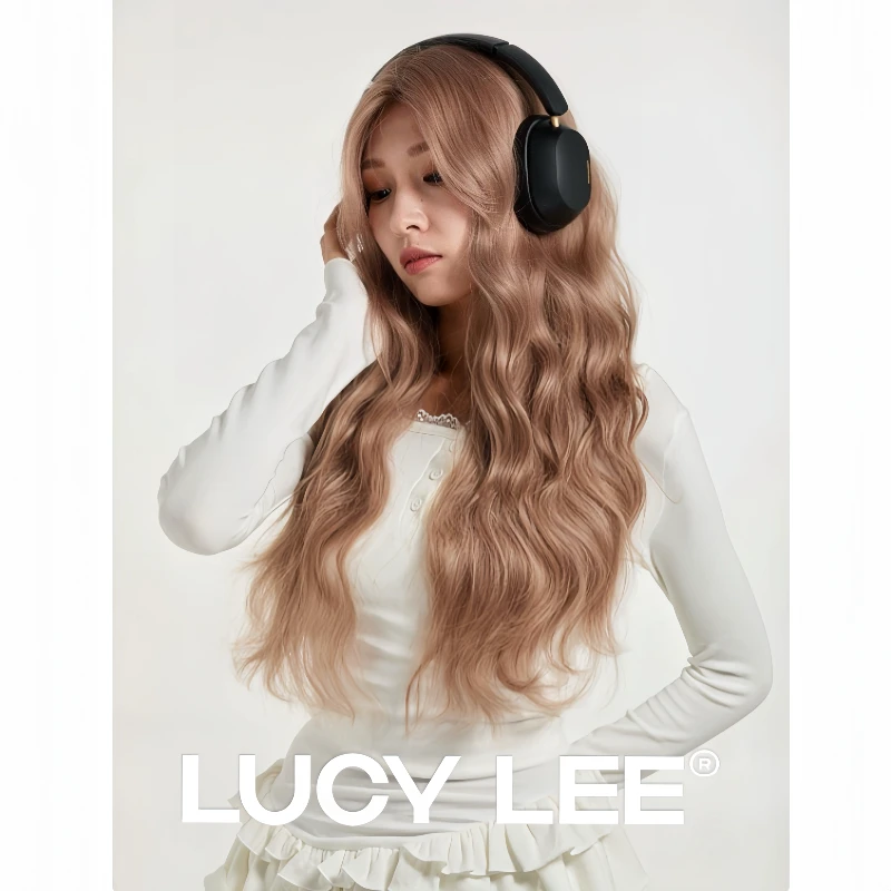 LUCYLEE【免戴发网免修剪的假发-豆沙小蛋糕】精修豆沙粉棕卷发假发