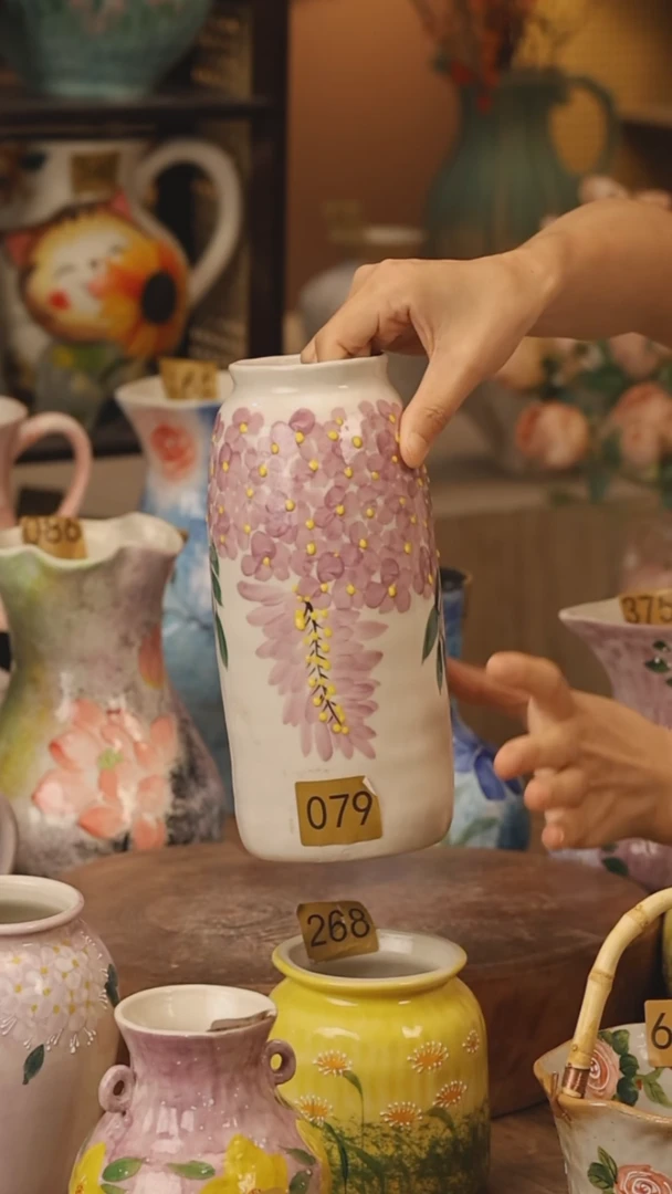 陶瓷079景德镇设计师手作花器摆件侘寂风