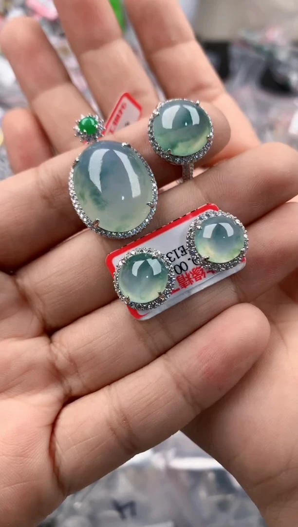 银S925镶嵌戒指翡翠10            6