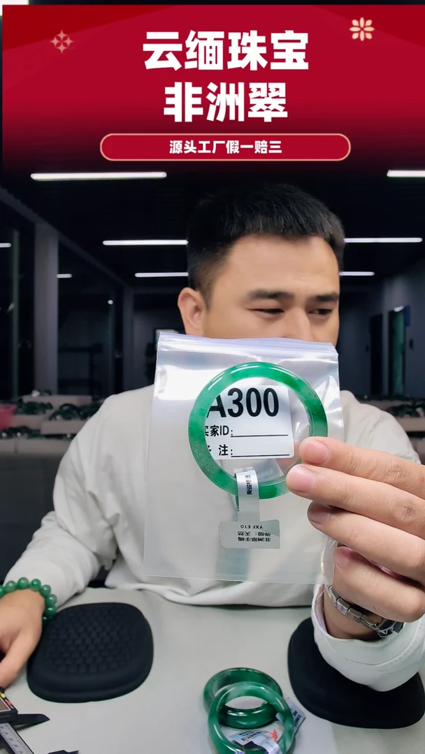 未镶嵌手镯石英质玉（非洲翠）54圈口A300