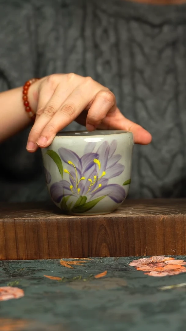 杯釉下彩手工手绘同款陶器