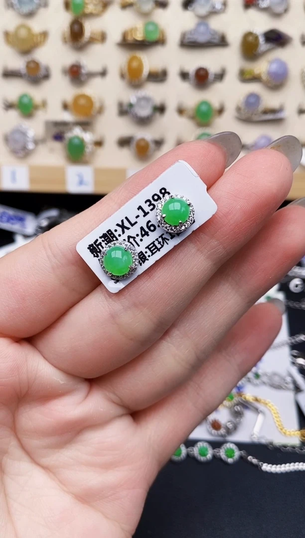 银S925镶嵌戒指翡翠0115