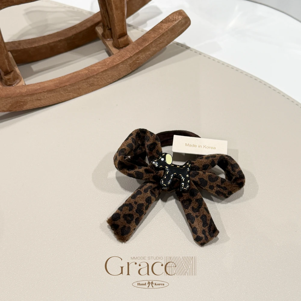 「ins博主系列-豹纹狗狗」韩国25早秋百搭发绳发圈肠圈丸子头