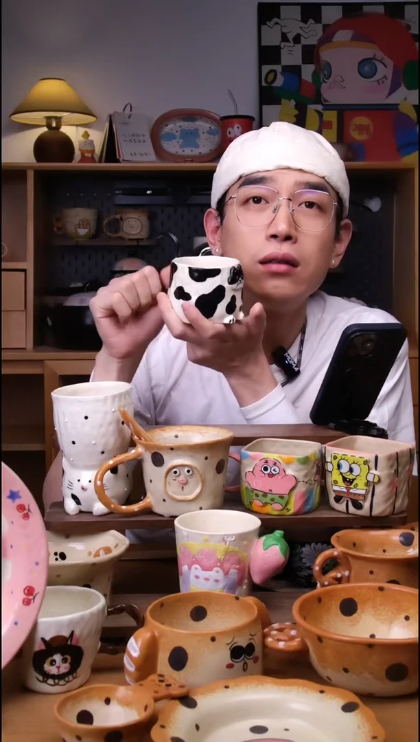 杯子景德镇可爱设计师款陶瓷