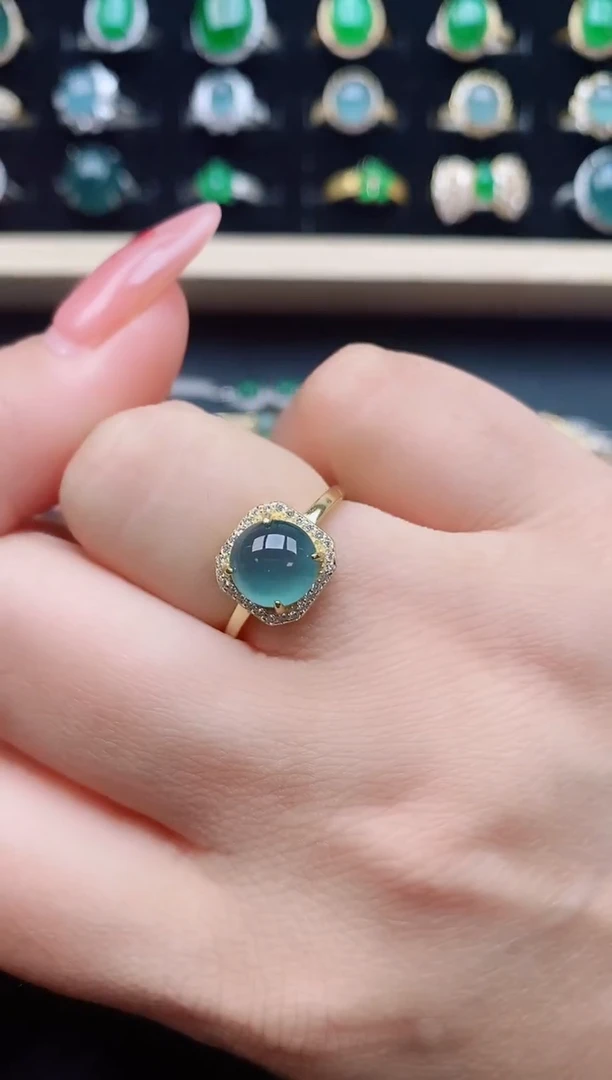 【闪购商品】翡翠戒指银S925镶嵌21312