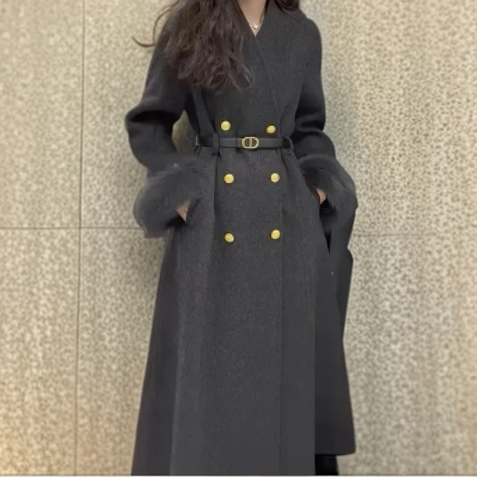 【142】2024新款显瘦气质时尚时尚中长款秋冬韩版毛呢大衣