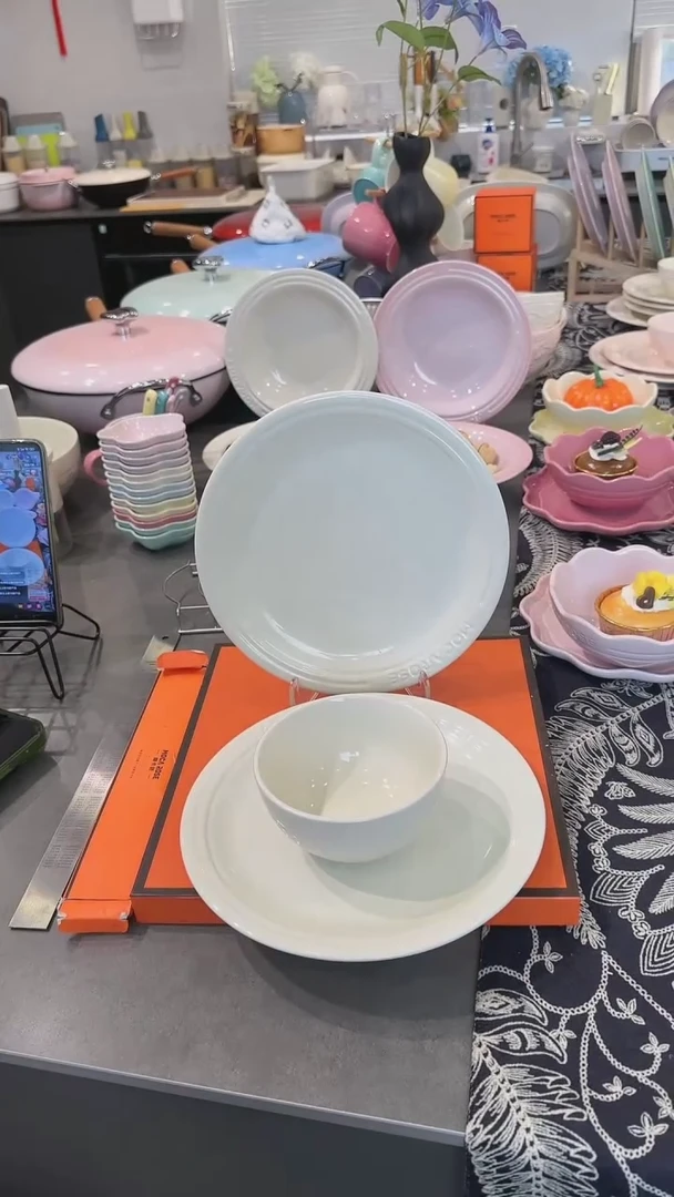 【闪购商品】瓷2个装炻彩浅盘23cm-松露白