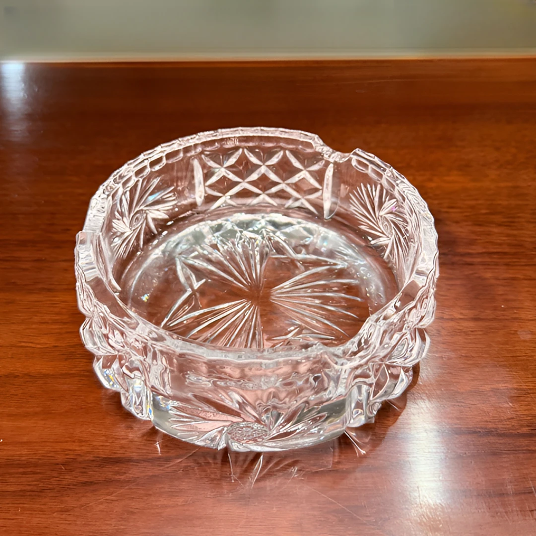 太阳花烟灰缸 水晶玻璃烟缸欧式办公创意冰裂烟碟时尚男士礼品