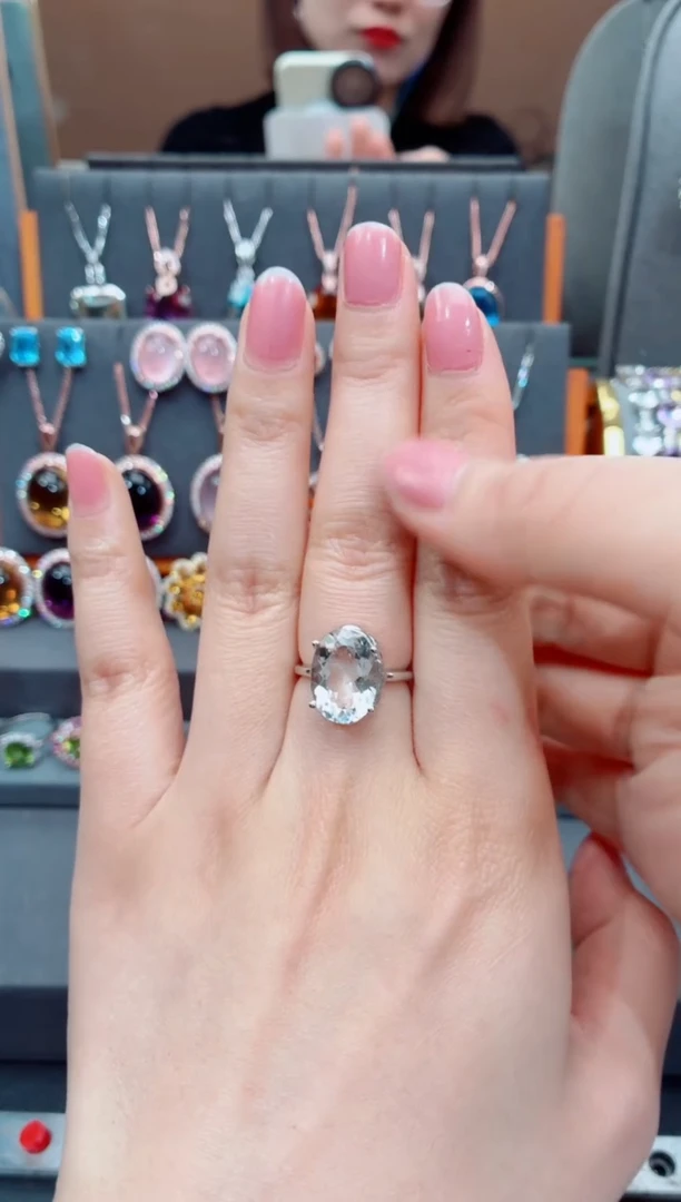 银S925镶嵌戒指水晶水晶戒指