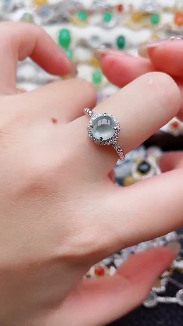 银S925镶嵌戒指翡翠91