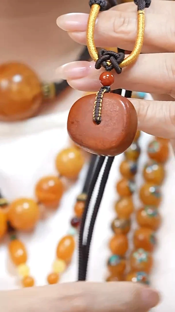 琥珀颈饰未镶嵌3323天然蜜蜡珠宝奇石云端妖孽石膏蜡全部保真