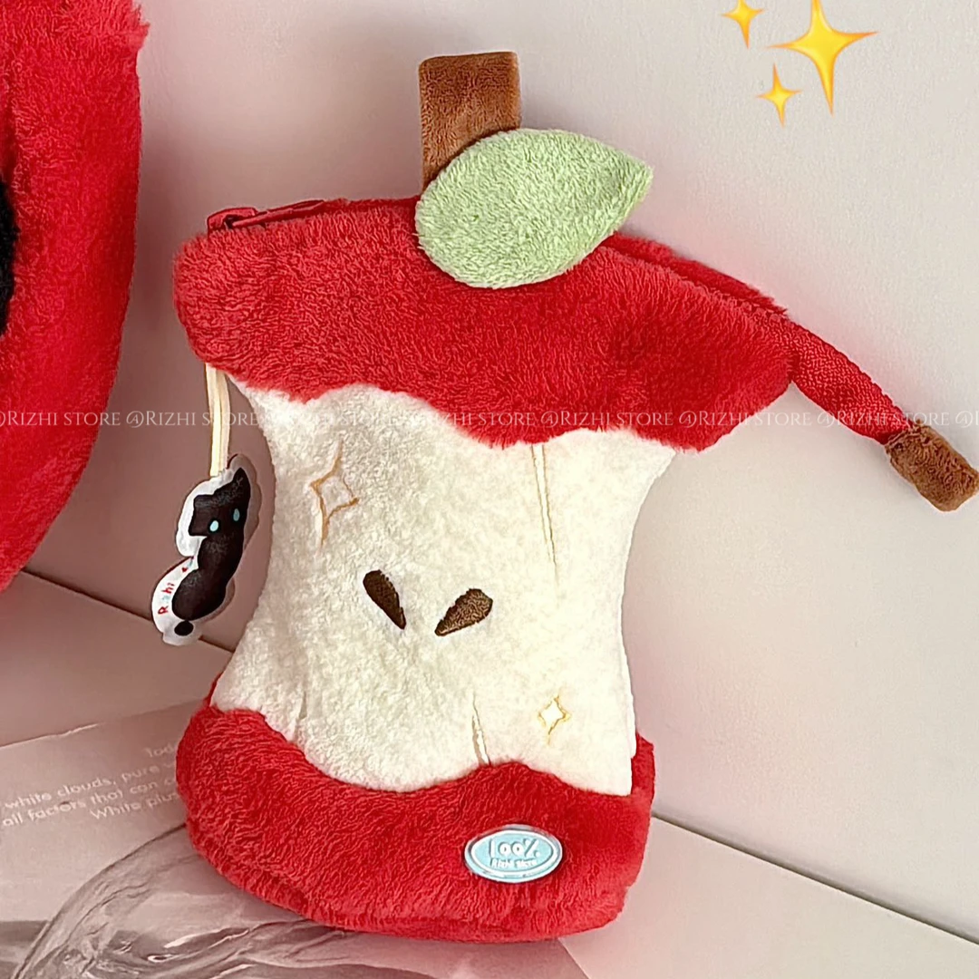 日稚商店·原创 红苹果核笔袋小众站立式可爱毛绒高颜值笔筒不撞款
