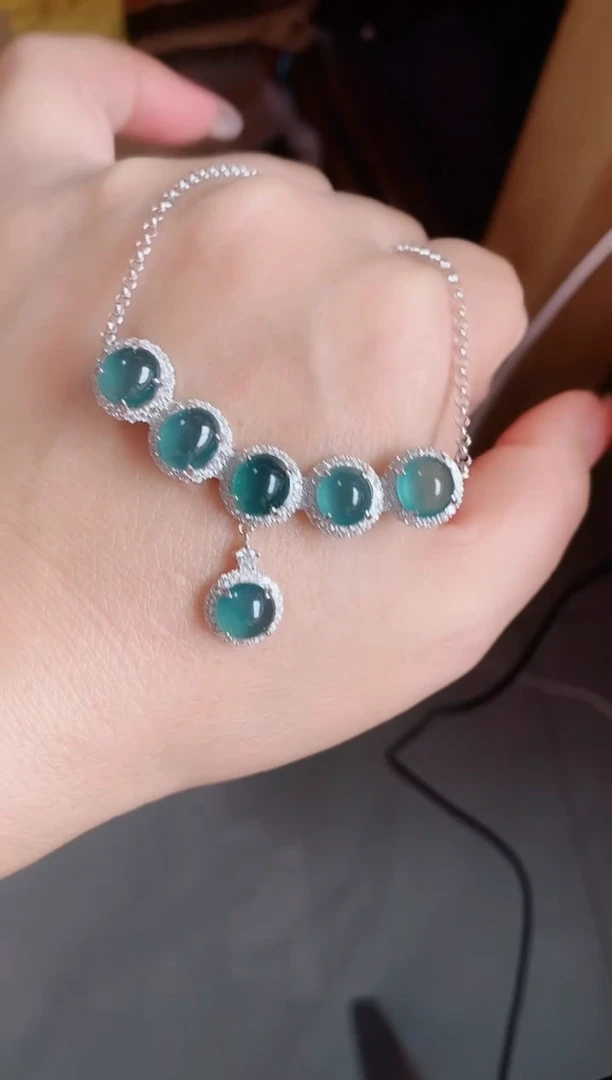 套链银S925镶嵌翡翠1