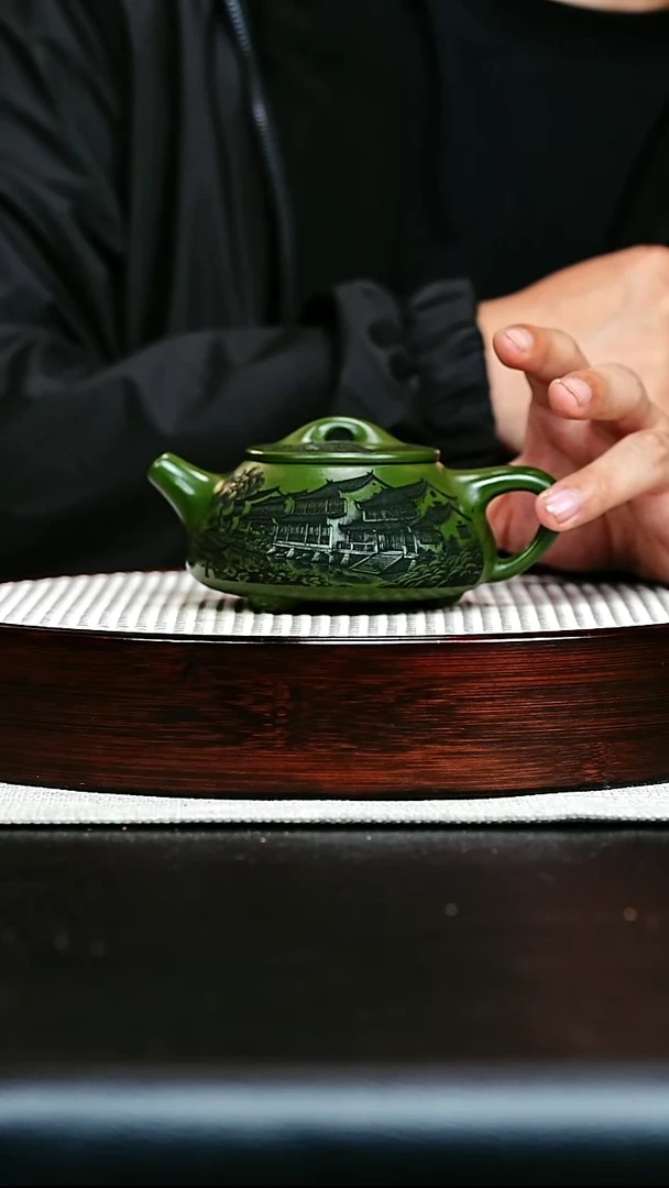 茶壶紫砂宜兴紫砂  景舟石瓢   水墨江南