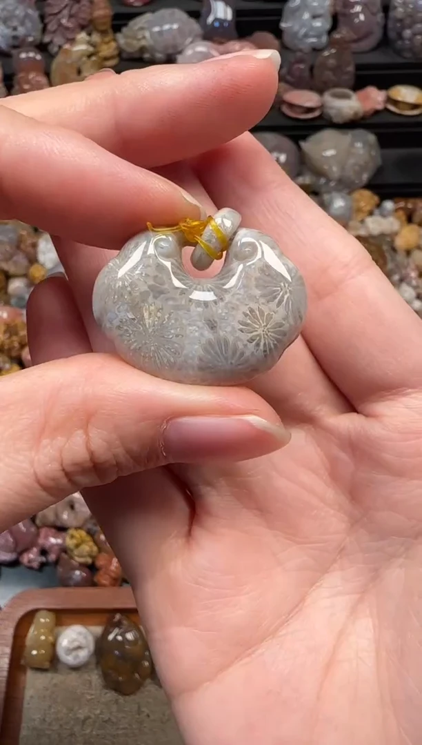 颈饰未镶嵌硅化珊瑚（珊瑚玉）892