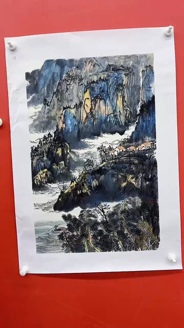 国画高维亮-山水-2.7平尺-手绘-纸本-国画