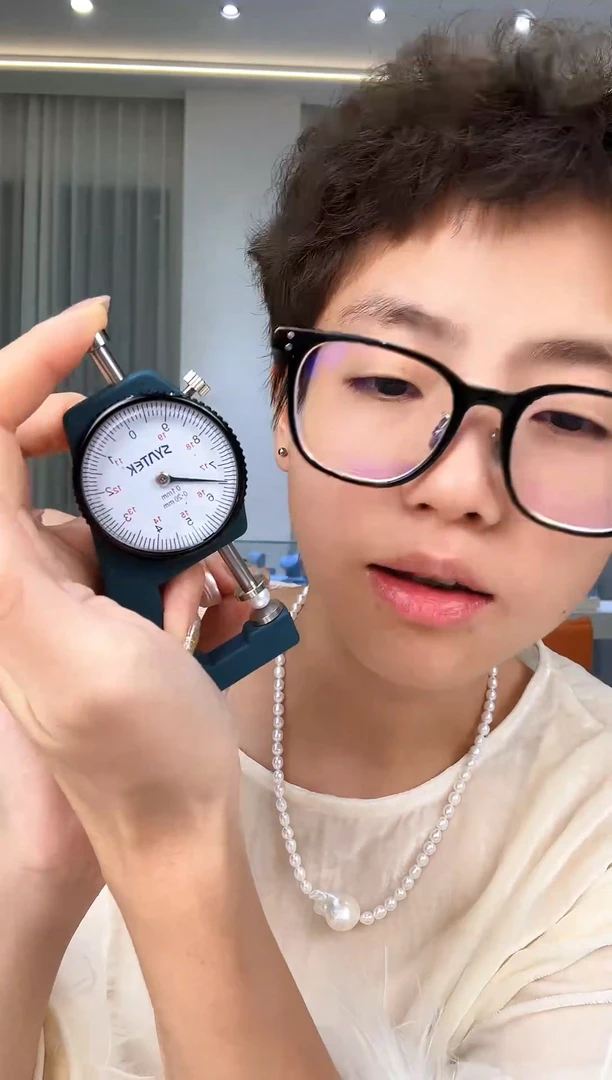 银S925镶嵌耳饰淡水珍珠银款淡水爱迪生珍珠耳钉6-7