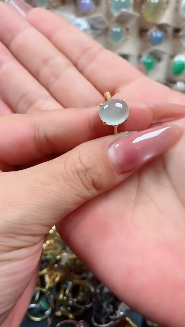 银S925镶嵌戒指翡翠.