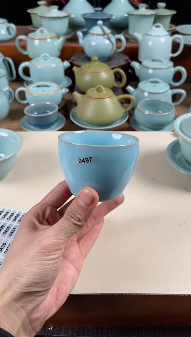 【闪购商品】其他497号原泥胎天蓝纯手啦支钉烧