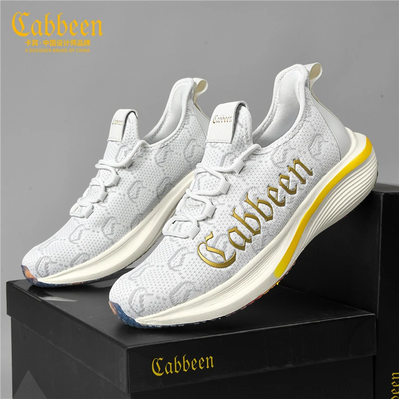 卡宾男鞋夏季时尚透气单网运动鞋新款男士轻便软底网面休闲飞织鞋