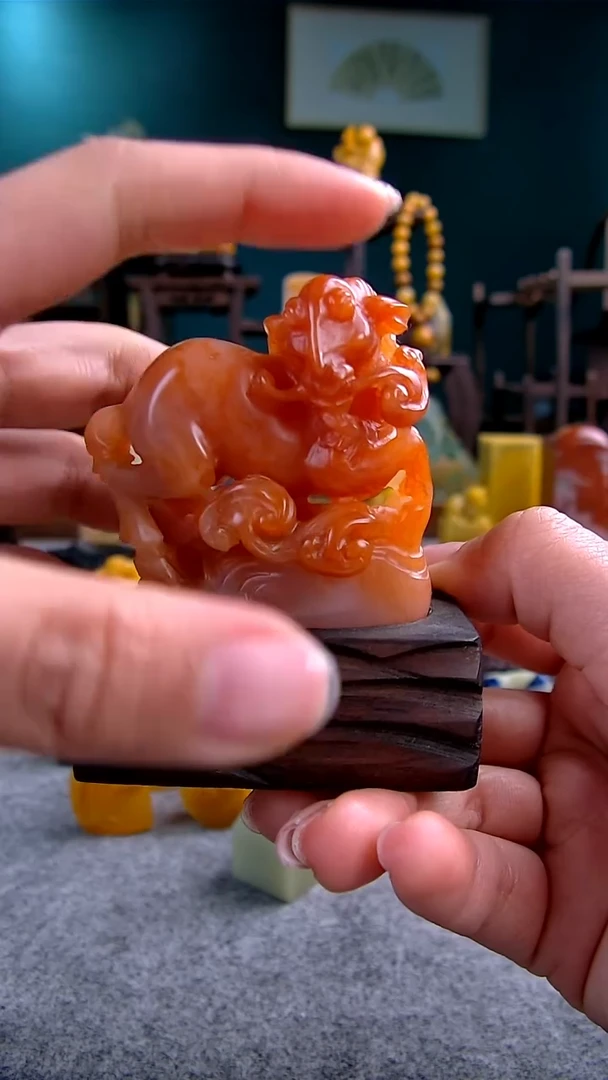 【闪购商品】老挝石桃花冻四不像摆件3.8*2.1*5.8