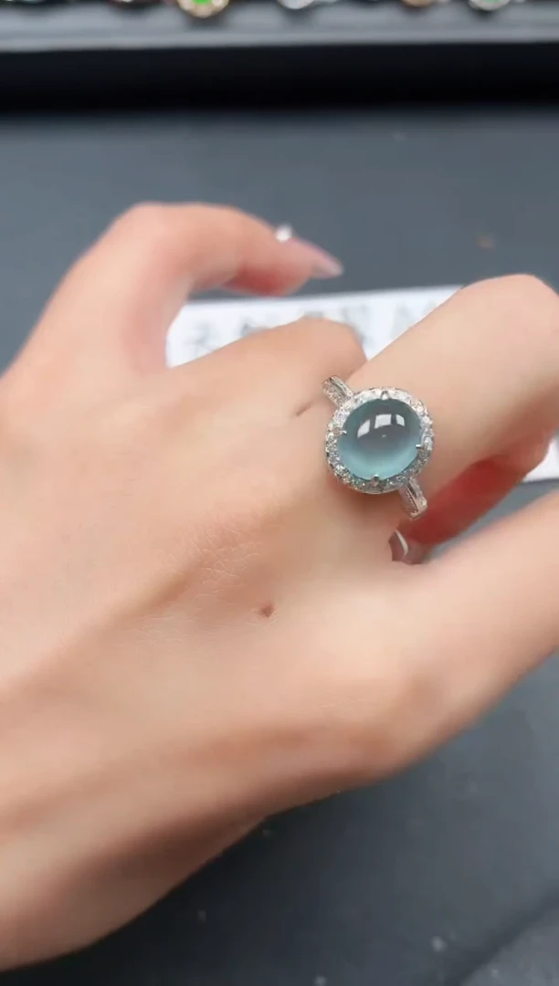 银S925镶嵌戒指翡翠1111111