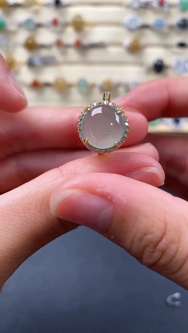 银S925镶嵌戒指翡翠333333+3