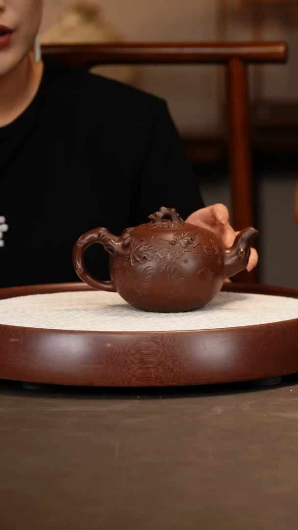 【邵忠源松鼠葡萄 紫玉金砂 500c+康窑套组杯