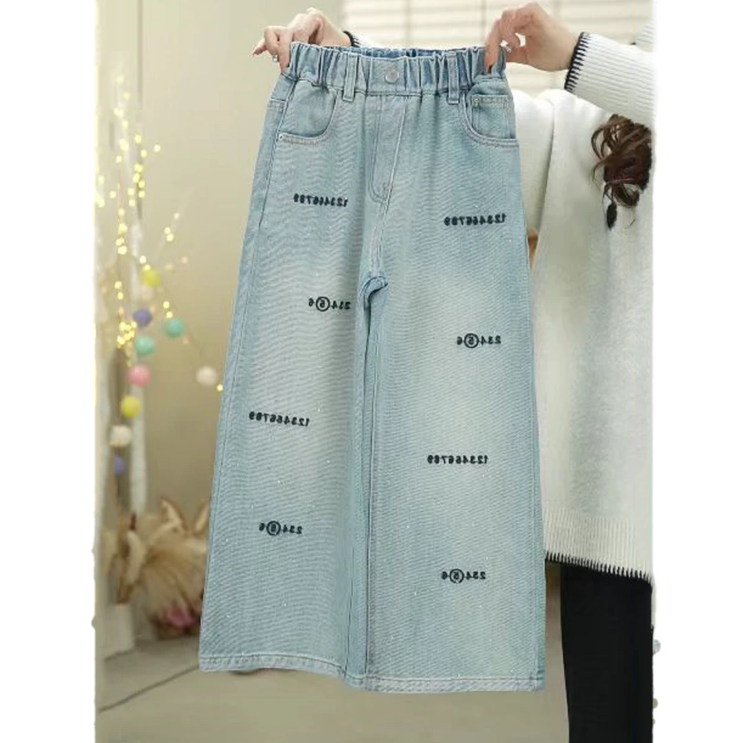 【20号】女童牛仔裤儿童薄款高腰直筒休闲百搭夏季薄款宽松中大童