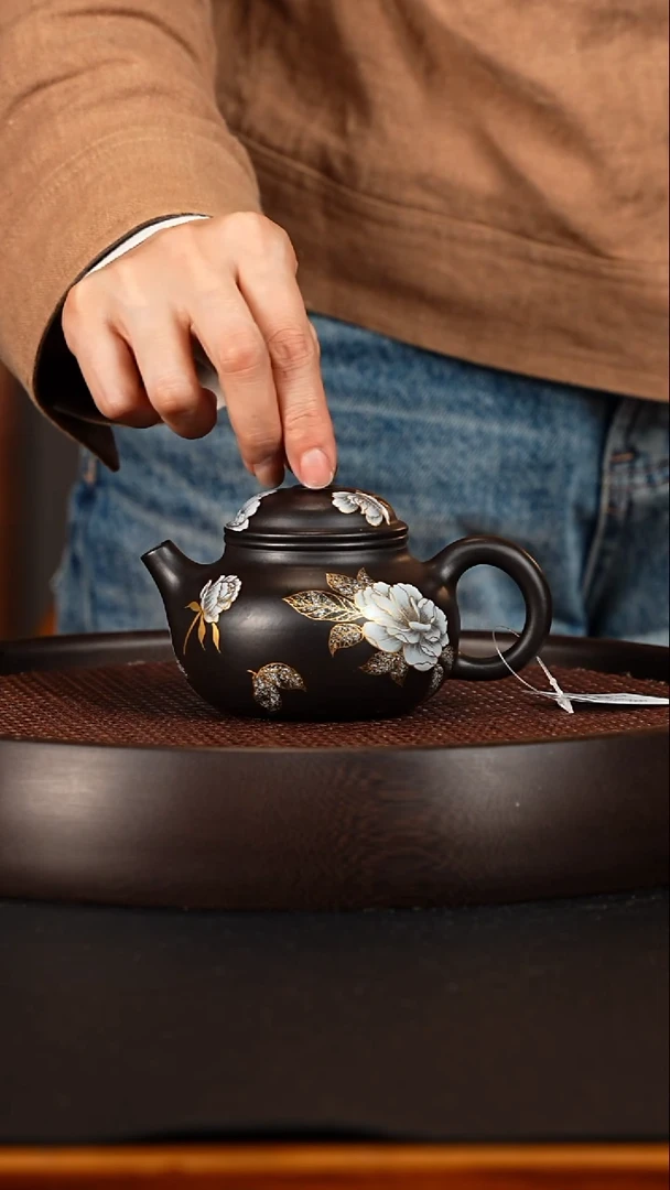 茶壶紫砂宜兴紫砂壶朱泥大红袍还原烧280cc