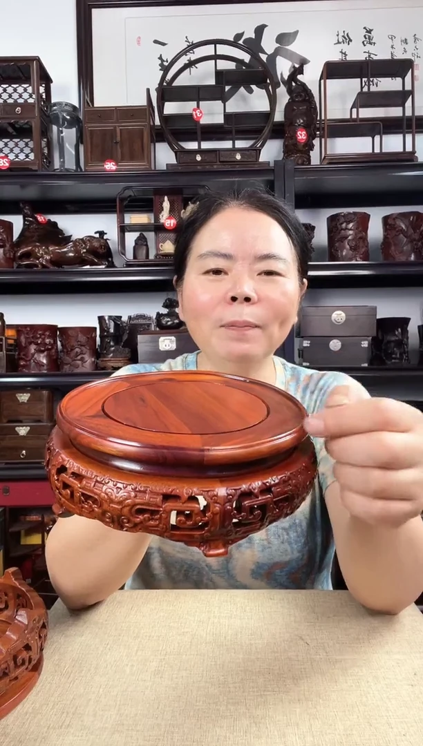 木16公分黄圆老李红木工艺品