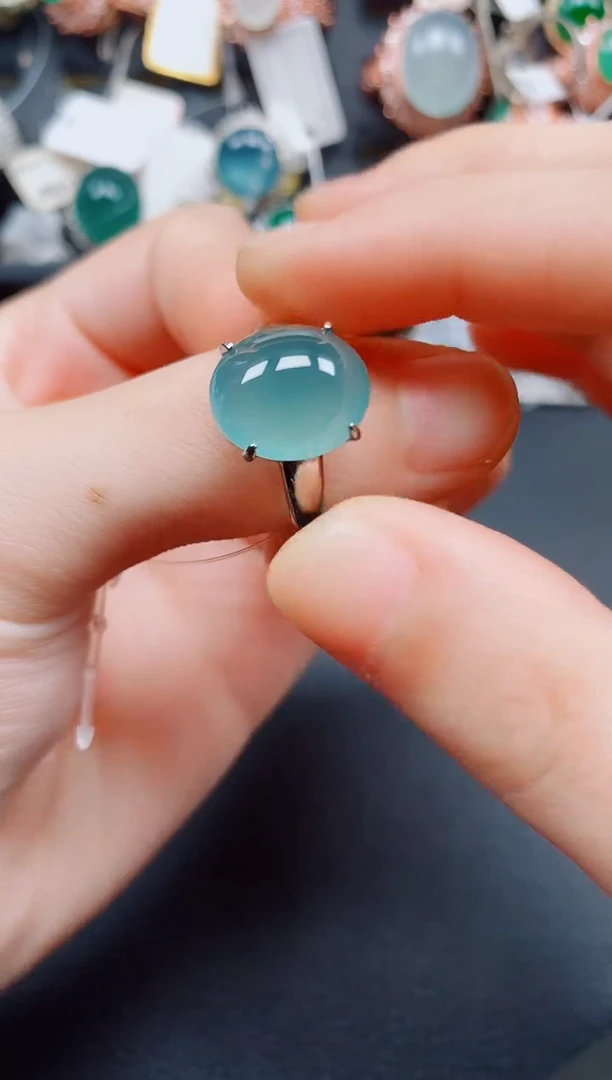 银S925镶嵌戒指翡翠翡翠