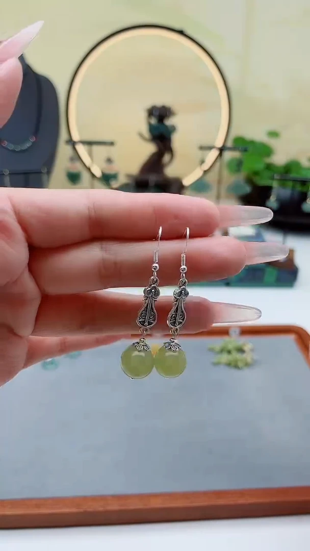 未镶嵌东陵石耳饰6233