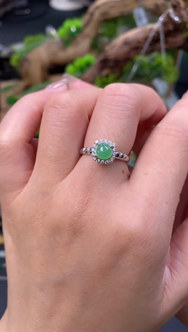 颈饰银S925镶嵌翡翠净货15938