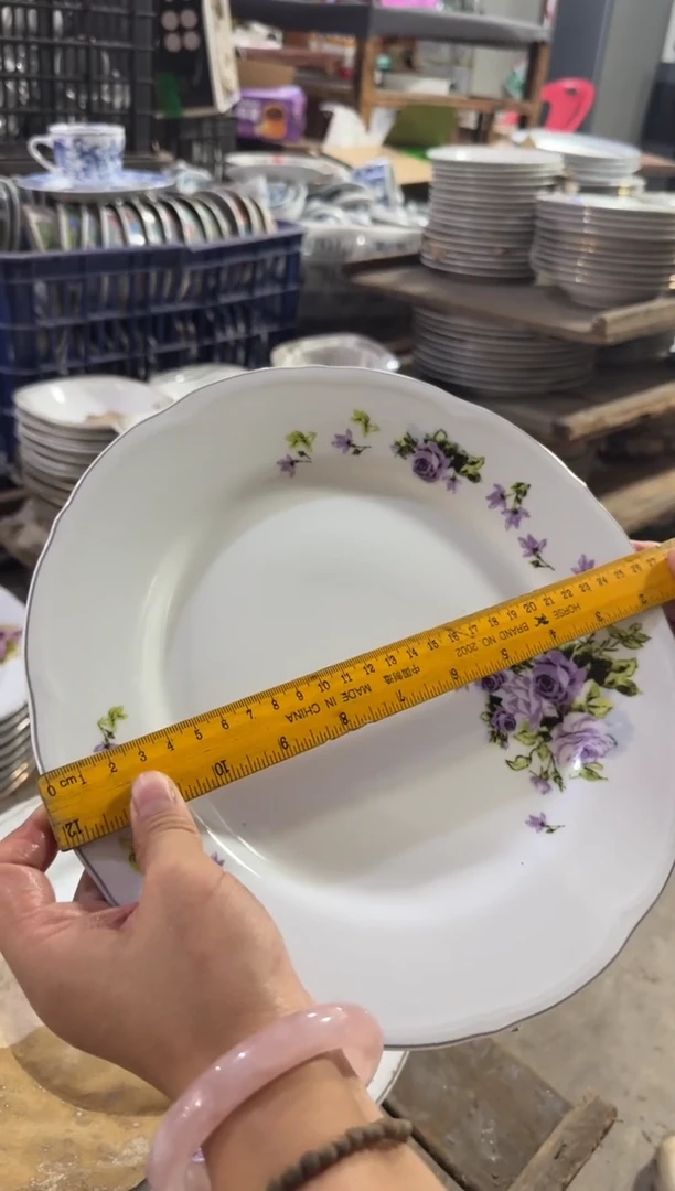 摆件老库存出口盘26.5厘米微瑕请慎拍