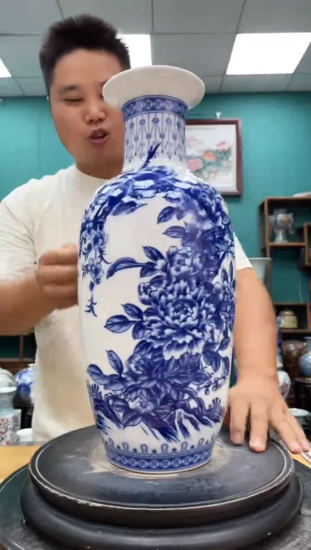 摆件青花富贵平安陶瓷摆件