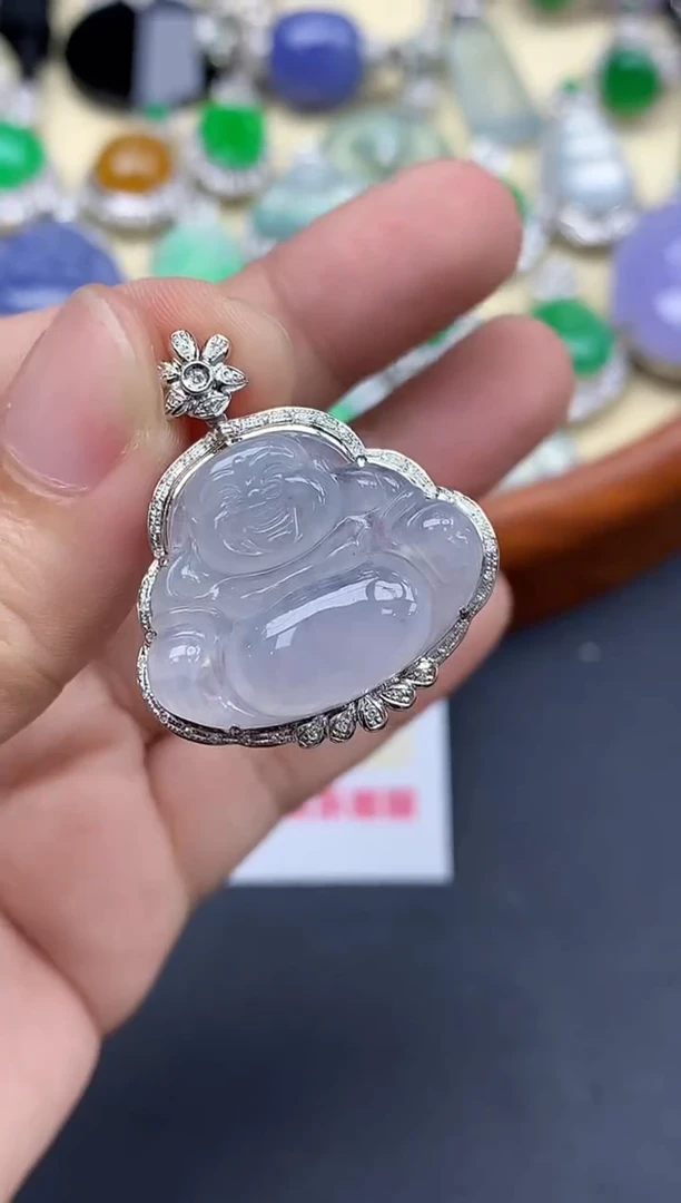 颈饰18K金镶嵌翡翠295-中国好珍宝